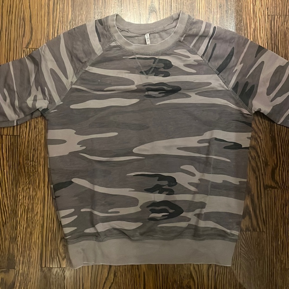 Z Supply Faded Camo Thin Twill Sweatshirt